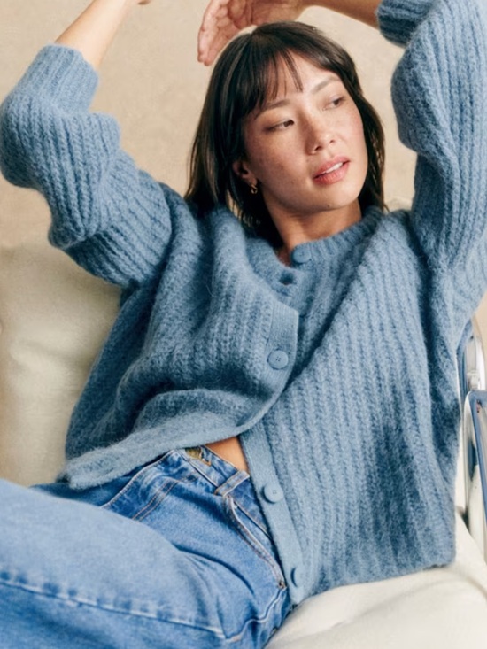 Sezane Sweaters - NWT Sézane Emile Cardigan in Summer Blue Size S